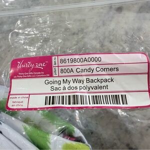 Thirty-One Candy Corners Backpack with Floral Accents